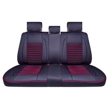 ANBORTEH 安伯特麥飯石 養生後座椅套9件組  黑色 + 紅色  1組  左右頭套41 x 26.5cm + 中頭套35 x 26.5cm + 左右背套72.5 x 57.5cm + 中背套60.5 x 37.5cm + 左右座套68 x 53cm + 中座套62 x 28