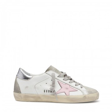 Golden Goose - White And Pink Leather Super-star Sneakers 37