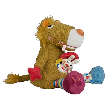 EBULOBO 魔法馬戲團-活潑小獅子Marcel 鮮豔豐富配色 柔軟觸覺刺激 顏色形狀學習  Brown  1個  33cm