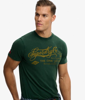 Superdry Men's Industry Worker Relaxed T-shirt Green Size: S