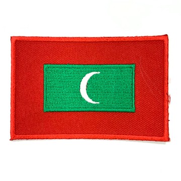 馬爾地夫國旗布藝徽章 DIY 創意 Patch電繡刺繡背膠補丁 袖標 蜜月勝地布標 布貼 補丁 貼布繡 臂章