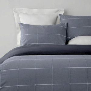 (組)奧可利十字色織純棉床被四件組特大 藍