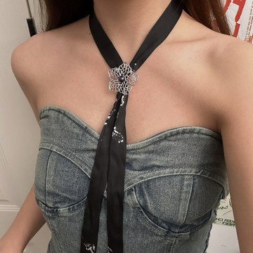 【台灣公司 可打統編】免運 韓系花朵絲帶choker項鏈女輕奢ins風甜酷辣妹純御百搭毛衣鏈秋冬 可開發票 全館五折 工廠現貨直銷 新品特價 z9211