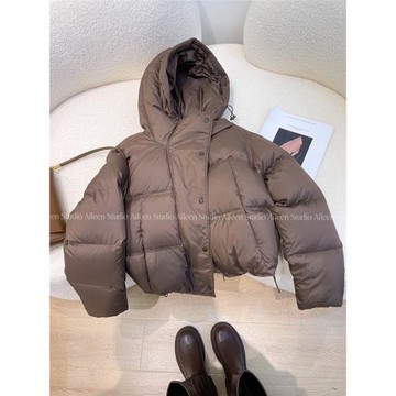 連帽羽絨服女短款2032冬裝新款美拉德穿搭加厚保暖90白鴨絨外套潮