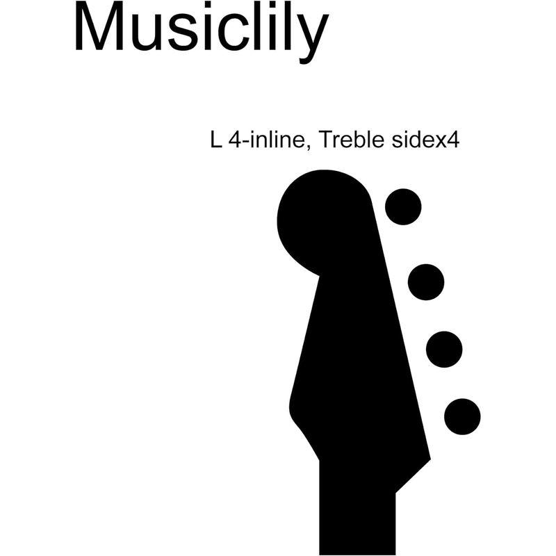 Musiclily Pro 4連 エレクトリックベース用ペグ、ブラック