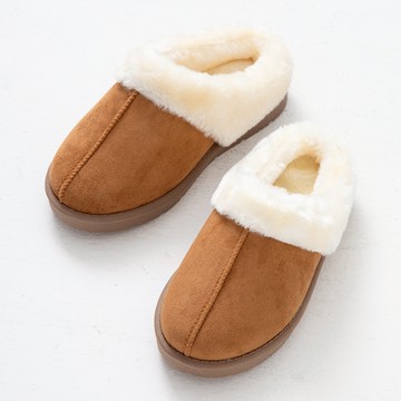 BASE ALPHA ESSENTIALS 男女通用麂皮保暖毛絨拖鞋  駱駝  245-250mm