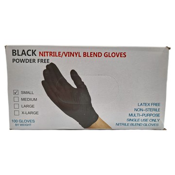 FANCY LIFE一次性PVC手套 S號黑色  50雙  1盒