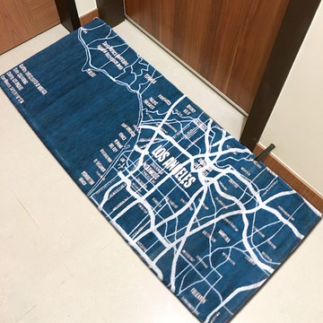 Fuwaly│超細纖維止滑膠底地墊_天空之城-50x175cm