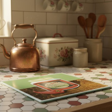 英國Rayware 復古風格辣椒罐圖騰抗菌不留味超美型玻璃砧板