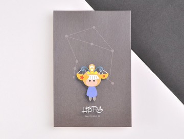 十二星座生日卡明信片 - 天秤座