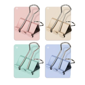 10-TEN OTO歐迪文具 多功能強力長尾夾 25mm 莫蘭迪色  96入  1罐