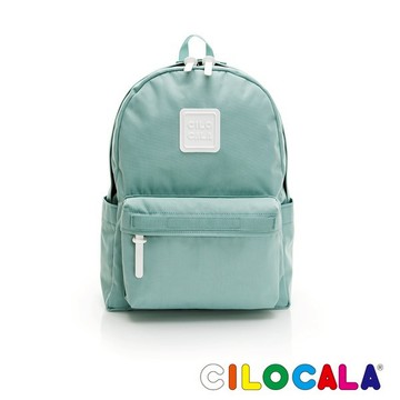【CILOCALA】亮彩尼龍防潑水後背包-中大-蛋石藍