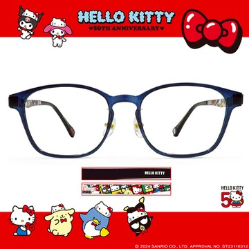 HELLO KITTY▪︎50週年｜ HI！歡樂時光 方框眼鏡｜溫和藍