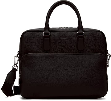 BOSS 黑色 Embossed Logo Leather 公文包