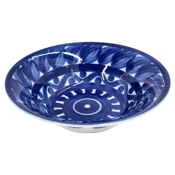 異國風8寸深盤 陶瓷材質 適用溫度-30°C~100°C 日本產  藍染  1個  8