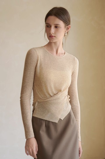 法式極簡 水溶羊毛軟糯親膚長袖針織衫