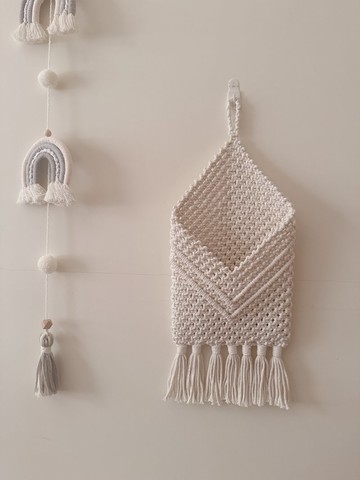 手作編織袋 平板收納 牆上小口袋