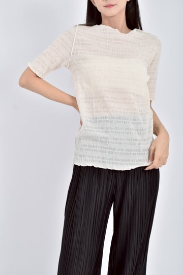 (M) journal standard質感薄款透膚黃色短袖上衣