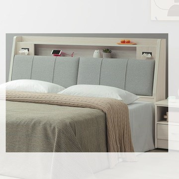 【顛覆設計】黛雅白榆木貓抓皮靠枕床頭箱(雙大6尺)