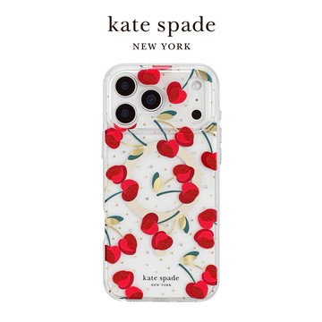 【kate spade】iPhone 17系列 精品磁吸防摔殼 嬌豔櫻桃