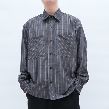 KAIKAI - MASQUERADE - 提花條紋襯衫外套