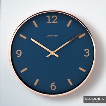 Desrochers｜KON 靜音壁鐘 30cm 希臘深藍海靜音時鐘 壁鐘 數字 台灣製造