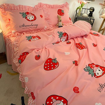 水洗棉花邊被套單件150單人200x230學生宿舍180x220春秋磨毛被罩