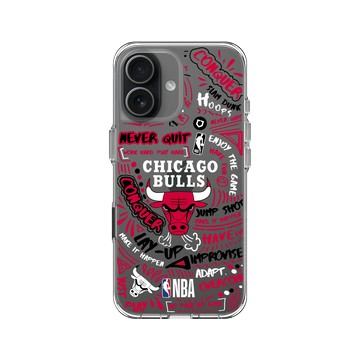 iPhone 17 Clear Case（相機按鈕） 透明 - NBA - 塗鴉系列-芝加哥公牛 Chicago Bulls - Graffiti