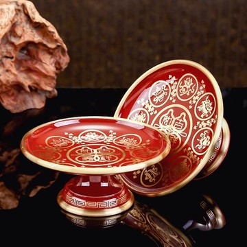 圓通佛具全銅佛前供盤家用佛堂供佛果盤水果盤供關公財神供果盤