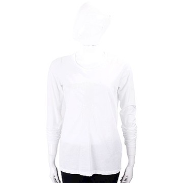 TRUSSARDI T亮片字母白色棉質T恤