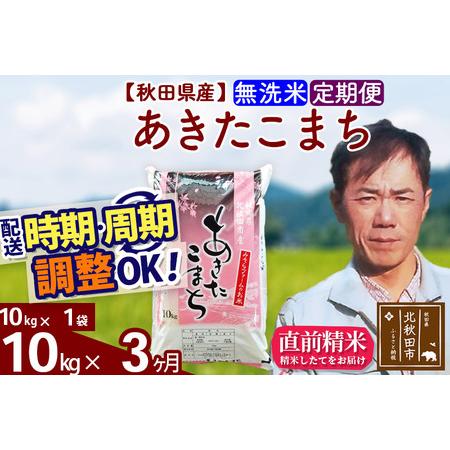 ふるさと納税 《定期便3ヶ月》＜新米＞秋田県産 あきたこまち 10kg(10kg袋) 令和5年産 お届け時期選べる 隔月お届けOK お米 みそら.. 秋田県北秋田市