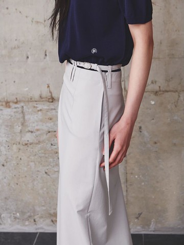 Belted HLine Skirt [Beige] (KE5327M01A)