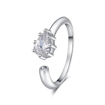 925純銀戒指鑲鑽銀飾-簡潔耀眼水滴設計母親節生日情人節禮物女飾品73dx86【獨家進口】【米蘭精品】