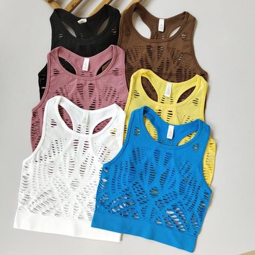 運動鏤空背心無袖速干透氣遮肉夏薄緊身短款罩衫瑜伽健身服上衣