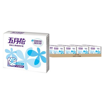 五月花 高吸力柔韌擦手紙  100抽  20包