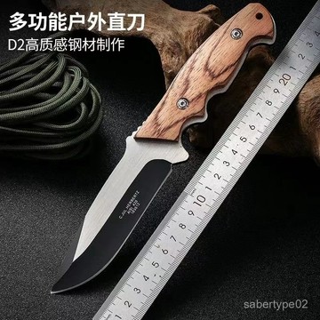 狩獵者D2鋼戶外多功能水果刀手工露營便攜野營鋒利小刀不銹鋼 RDYN