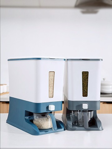 家用分格米桶防蟲防潮密封米箱五谷雜糧儲存罐分隔米缸米面收納盒