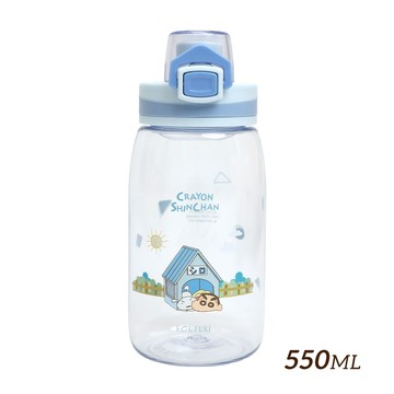【HOUSUXI】蠟筆小新藍色系列-Tritan彈蓋水瓶550ml(A3)【5周年慶↘三件75折】