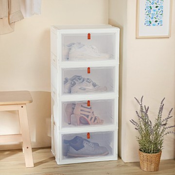 聯府 超馬磁吸式四層鞋櫃(白) 鞋櫃 收納櫃 置物櫃 組合櫃 立櫃 櫥櫃