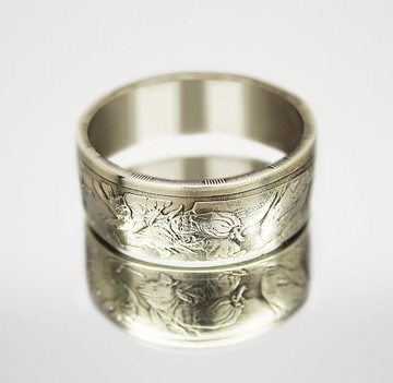 哈薩克斯坦硬幣戒指 50 堅戈 2013 年男士硬幣戒指 女士硬幣戒指