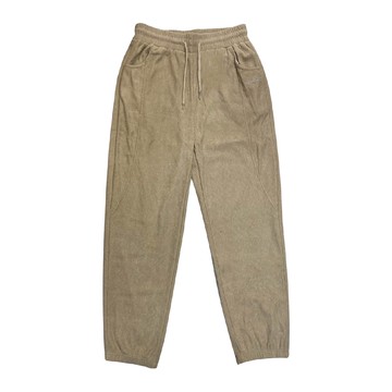 條紋絨休閒縮口褲-卡其M