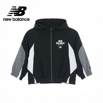【New Balance】 NB 童裝連帽外套_中性_黑色_7AF3202WBK