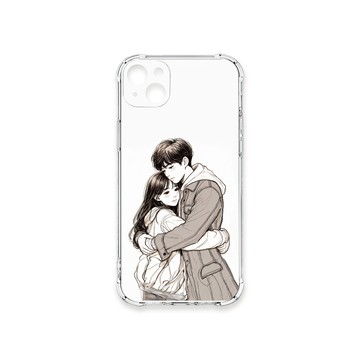 iPhone 13 殼 TRON IPhone 13 情侶深情擁抱素描系列 四角防摔殼 手機殼
