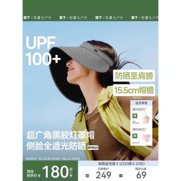 (免運)蕉下燈罩帽黑膠防曬帽全臉遮陽戶外大檐防紫外線BM563遮光登山帽