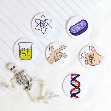 科學圖案 徽章 別針