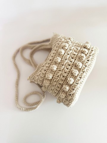 鈎織立體花圖案斜孭袋