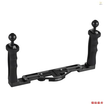 Andoer 相機潛水裝備帶雙手柄手持式水下托盤穩定器可調節相機潛水支架適用於數碼單反相機運動相機防水 Housi T1