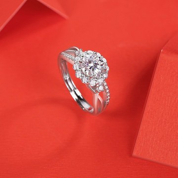 【巴黎精品】現貨+預購 莫桑鑽石戒指飾品配件925純銀戒指婚戒鑽戒-1克拉對戒莫桑鑽戒指a1ex10