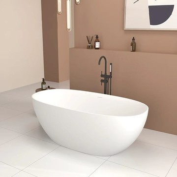 公司貨 免運 PMMA高分子獨立式人造石浴缸酒店民宿家用一體式雙人網紅橢圓浴盆 快速發貨