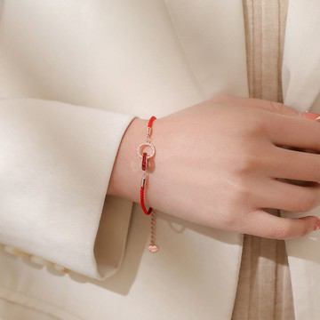 巨細紅繩手鏈慶祥泰女細款男本命年鼠年情侶一對手工編織禮物簡約